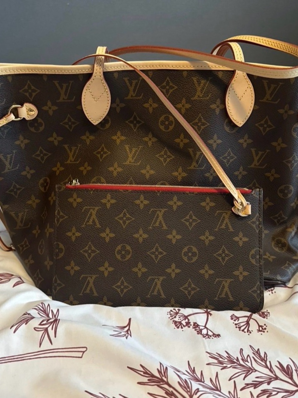 Louis Vuitton Neverfull NM Tote and Pouch
